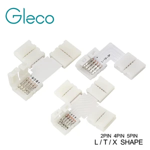 5 шт. Бесплатная пайка светодиодный разъем 2-контактный 3-контактный 4-контактный 5-контактный угловой разъем L  T  X для светодиодной ленсветильник 10 мм RGB RGBW RGBWW