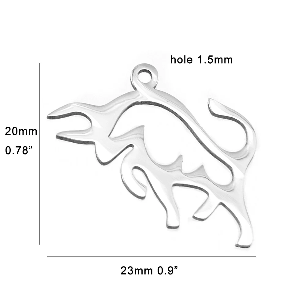 Risul bullfight Подвески бык ожерелье из нержавеющей стали зеркальный лак Diy кулон