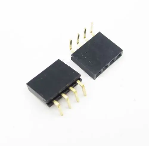 

12 шт. 2,54 мм Шаг 1x4Pin заголовок правый угол Женский Однорядный разъем
