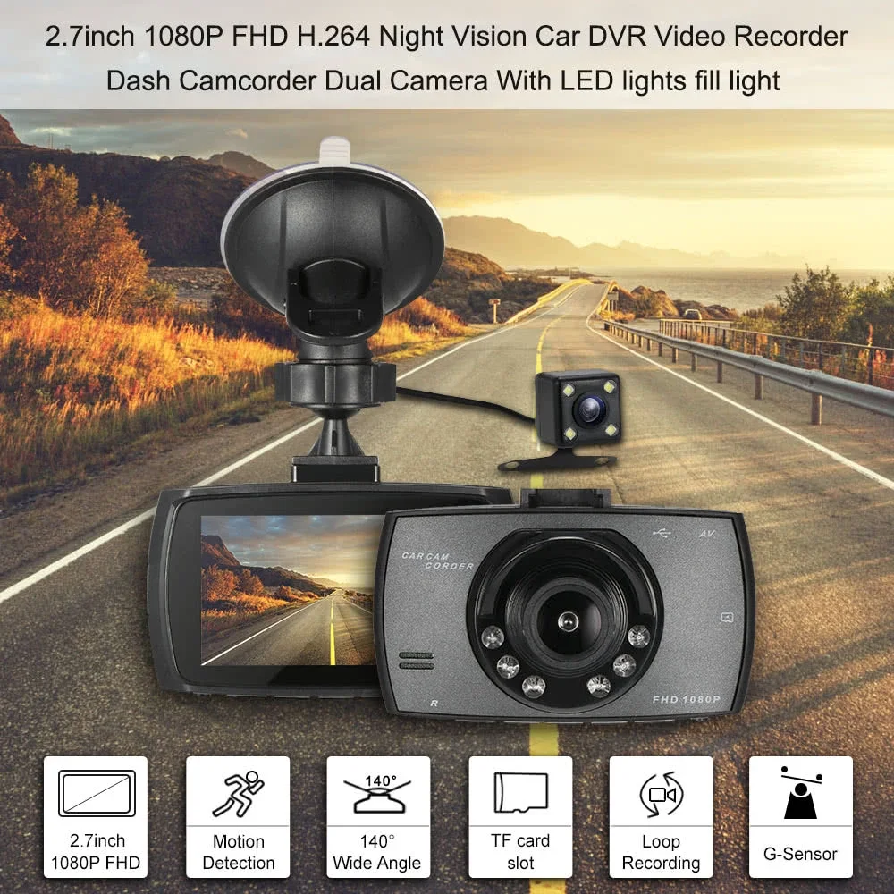 JuneHome Full HD 1080P Автомобильный видеорегистратор 2 7 дюймовый IPS экран Автомобильная