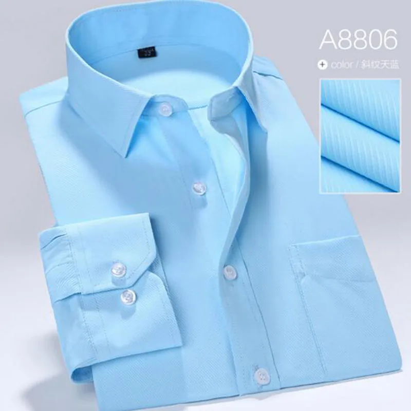 Мужские деловые однобортные хлопковые рубашки с воротником стойкой Camisa мягкие