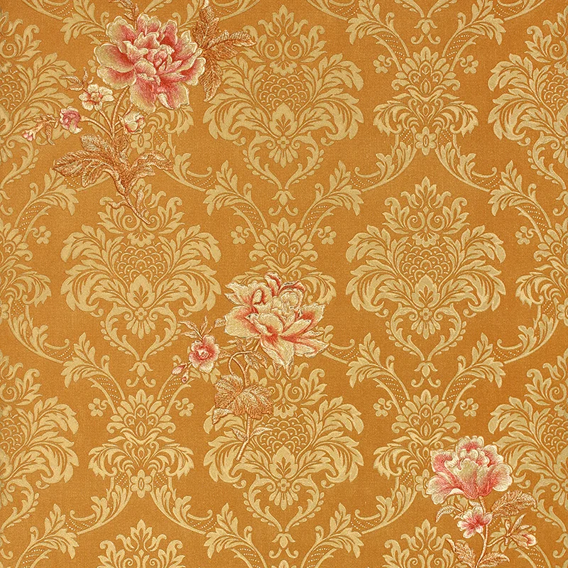 Роскошная 3D настенная бумага с розовым Дамасским рисунком фоновые обои для