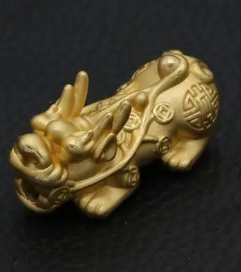 3D 999 серебряные бусины Pixiu Настоящее чистое серебро Fengshui Lucky Pixiu бусины богатство Piyao бусины на удачу для богатства DIY браслет - Цвет: silver gold plated