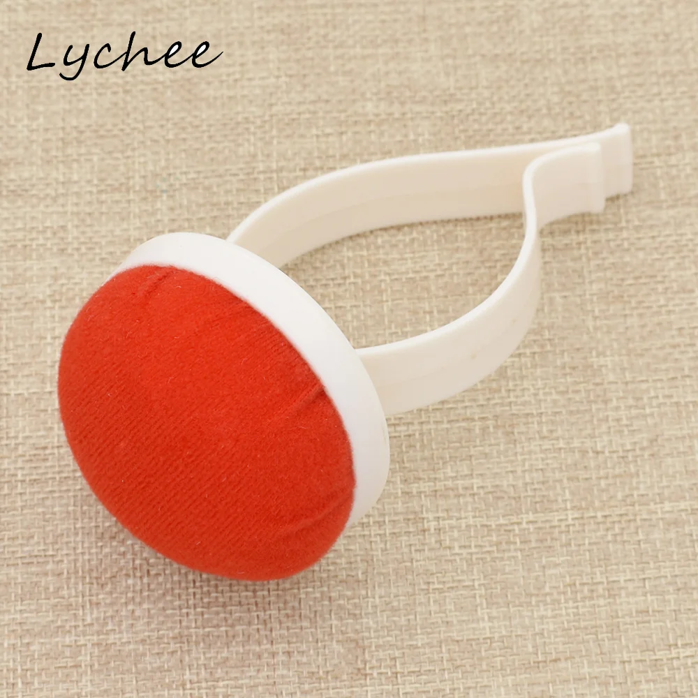 Красный круглый иглы Lychee губчатая подушка с пластиковой подушечкой для запястья