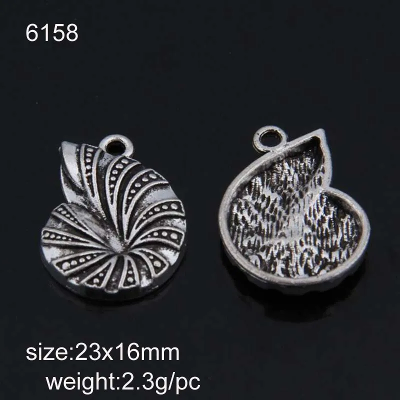 

25PCS 23*16MM Antique Silver Plated Sea Snail Conch Charms DIY Handmade Jewelry Findings Accessories Wholesale