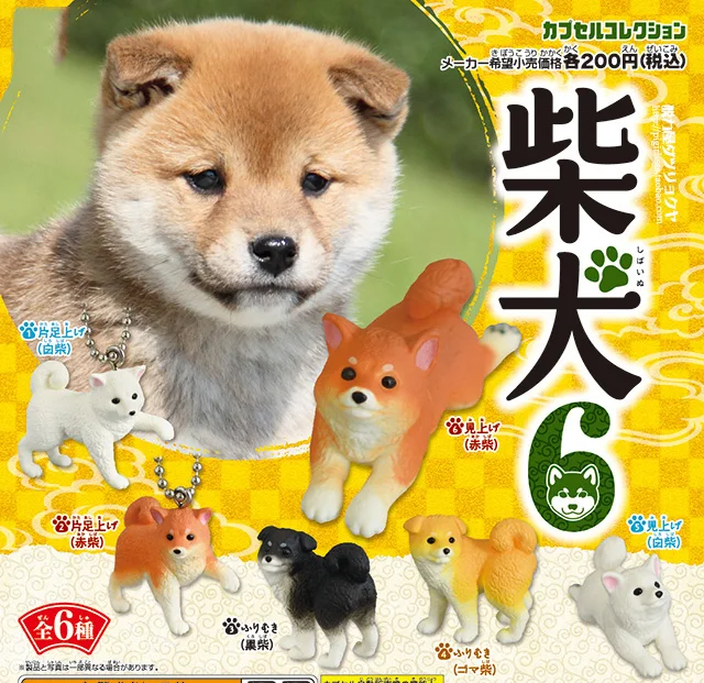 Япония оригинальный корм для животных игрушки в капсулах 6 шт. kawaii Косплей Shiba