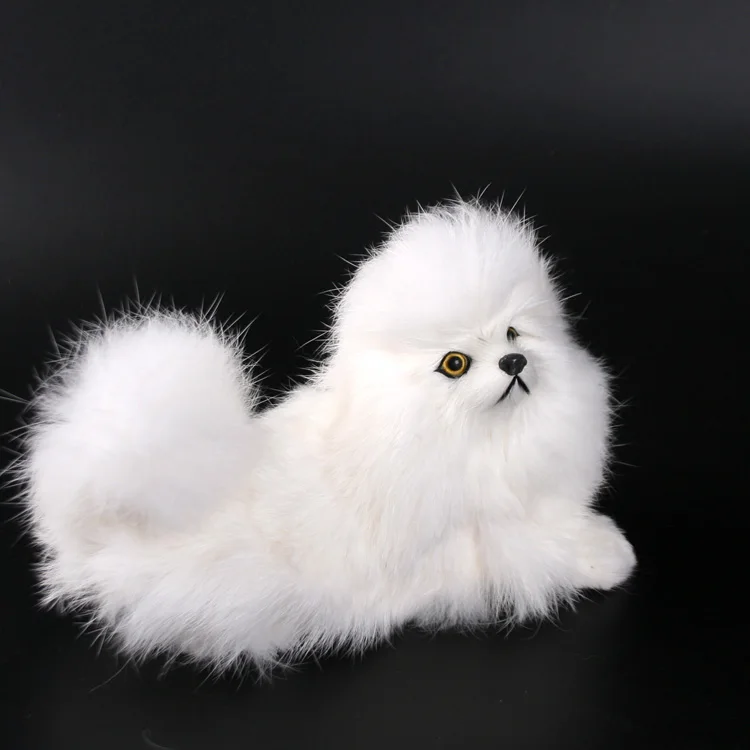 

cute simulation poodle dog model toy polyethylene & furs lying dog doll gift about 16x8x11cm 0694