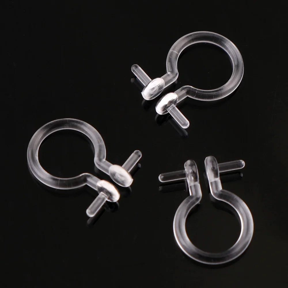 20pc CheapTransparent Painless Ear Clip Base For DIY Making Plug Resins Plastic Earrings Setting JewelryAccessories | Украшения и