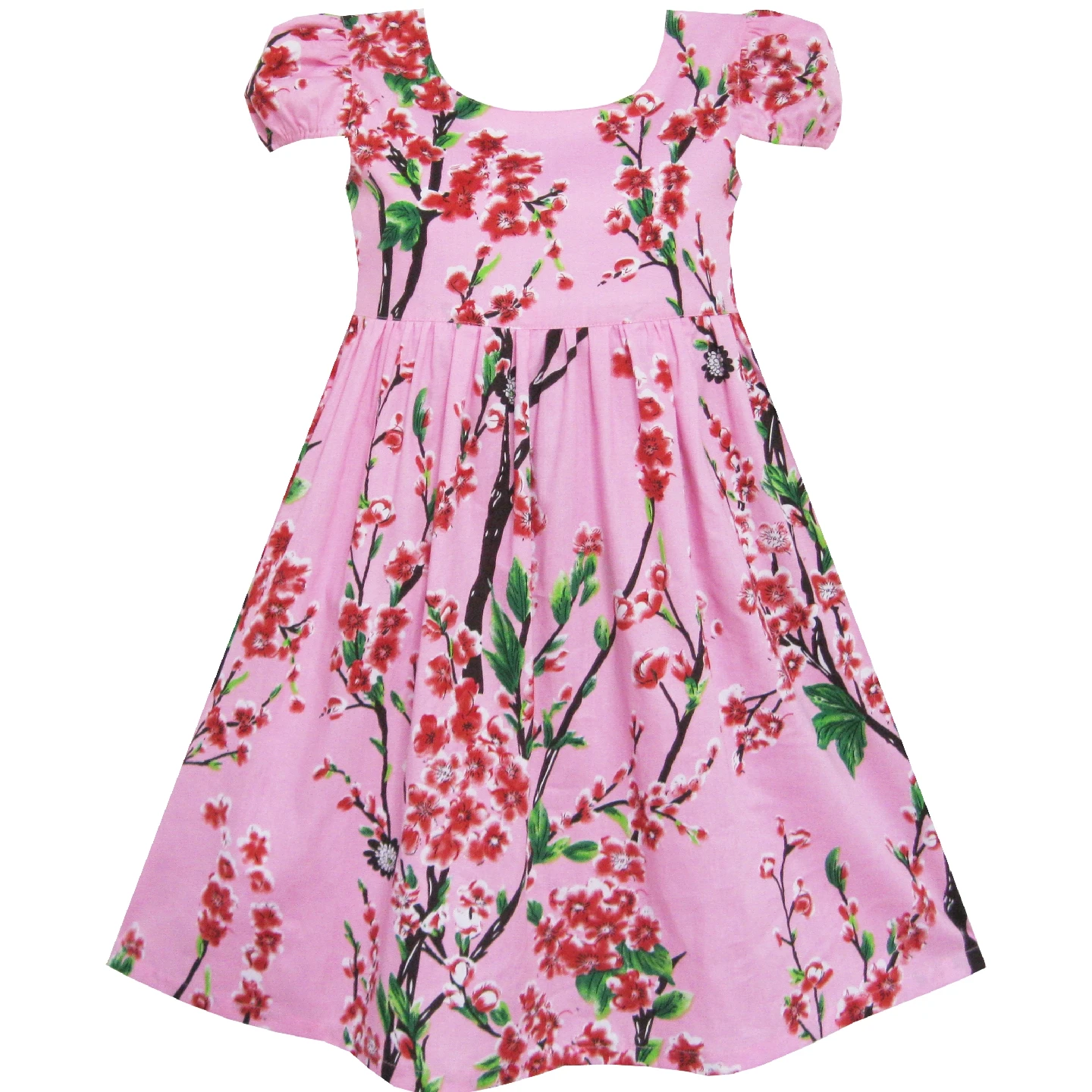 Sunny Fashion платья для девочек Синий Цветок Короткий рукав Вечеринка день рождения