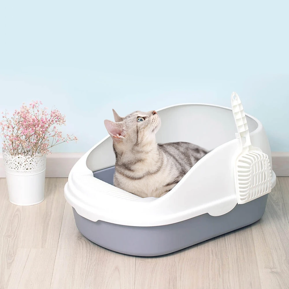 Чистая Pet Открытый верх большой кошачий ящик для мусора с овальным кошачьих