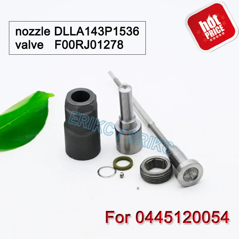

ERIKC 0445120054 Injector Overhaul Kits Spray Nozzle DLLA143P1536 Control Valve F00RJ01278 for Bosch IVECO 2855491 504091504