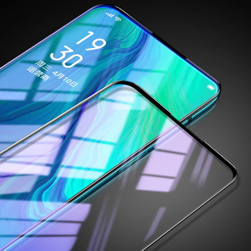 9H полное покрытие анти Blu Ray закаленное стекло для OPPO Reno 2 протектор экрана 10X Zoom