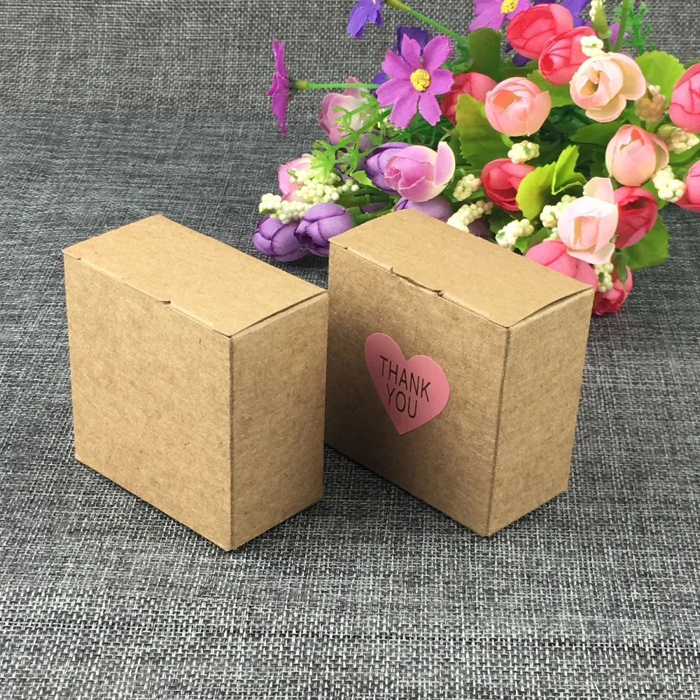 Подарочные коробки из крафт бумаги 6 5x6 5x3 5 см для конфет пустая упаковка коробка