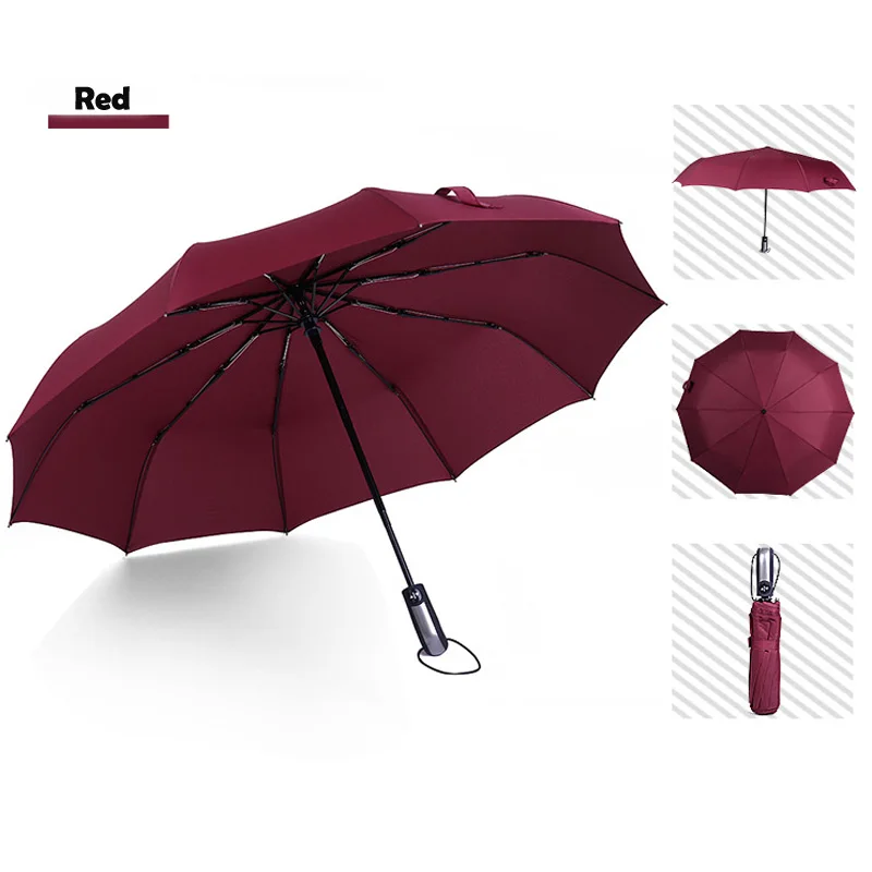 Wind Resistant Folding Automatic Umbrella Rain Women Auto Big Windproof Umbrellas For Men Business affairs large | Дом и сад