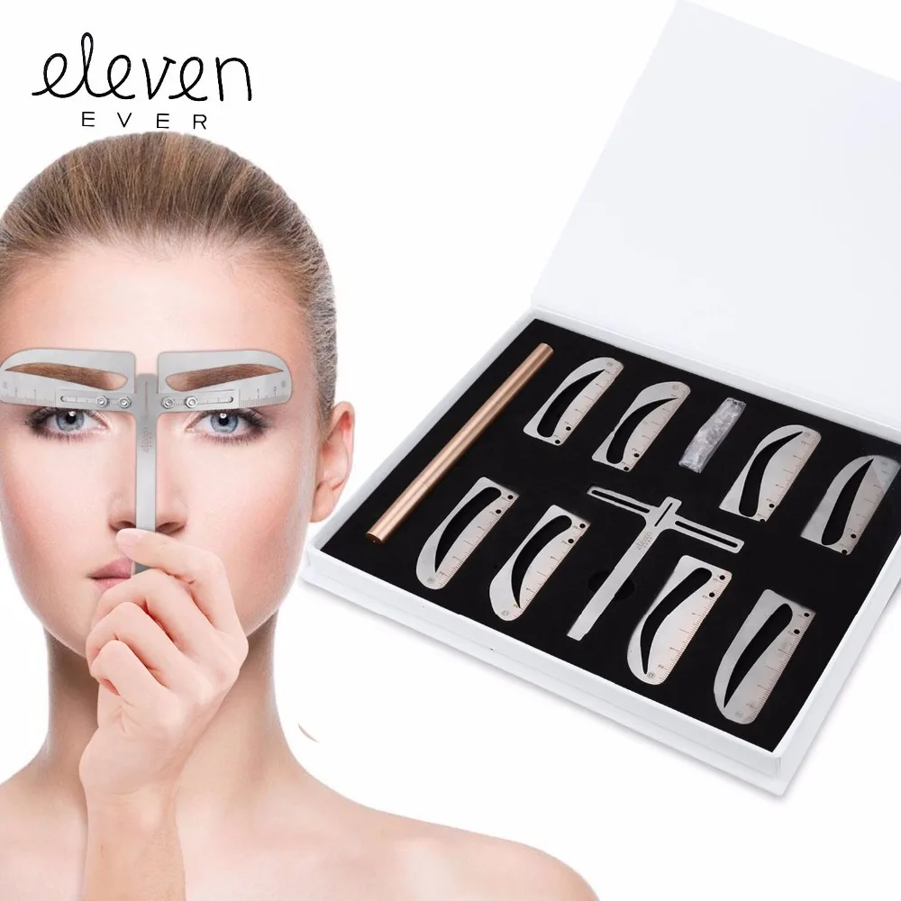 New Shaping Grooming 4 Microblading Eyebrow Stencil Template Permanent Makeup Brow Stencils Reusable Desig | Красота и здоровье