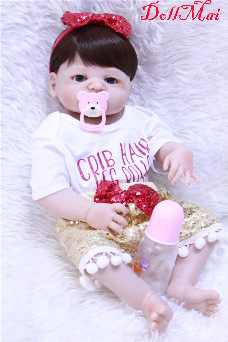 

DollMai 22 "силиконовые куклы для новорожденных, подарок на день рождения и Рождество для девочек, детские игрушки, куклы Bebe живой Reborn com corpo de ...