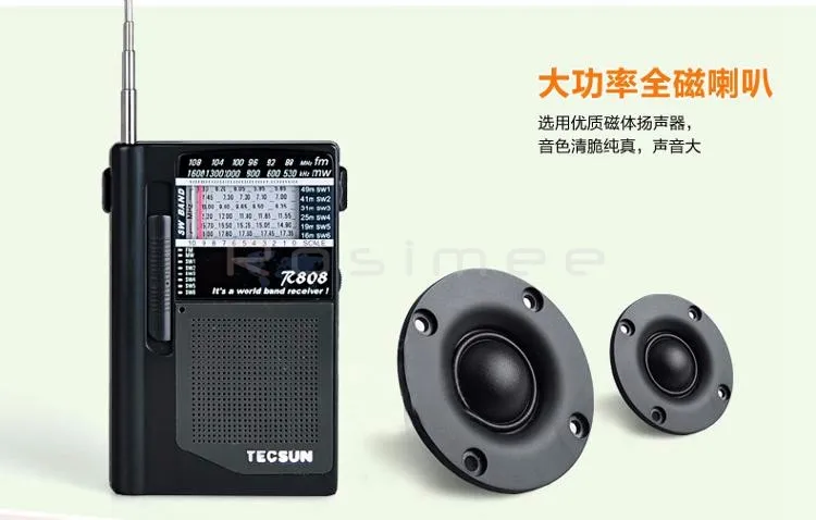 Портативный TECSUN R-808 радио Высокочувствительный приемник FM/MW/SW радио многополосный приемник мира Y4141A цифровой приемник