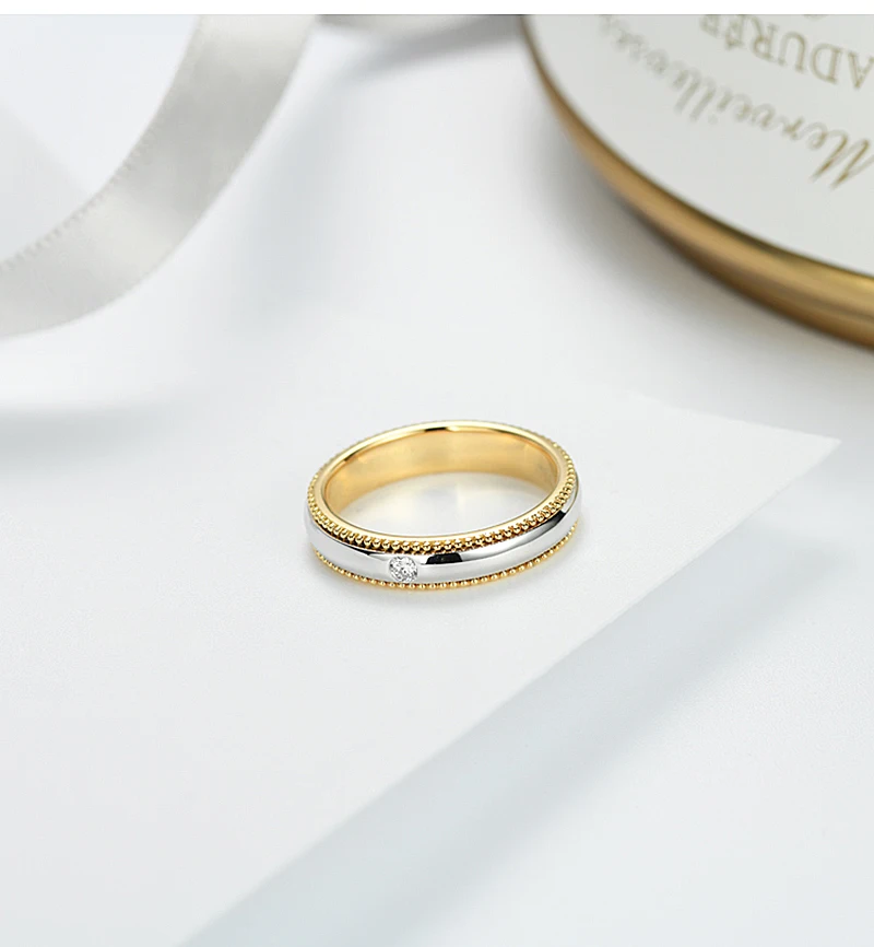 AULEEZE 0.04ct кольцо с натуральным бриллиантом Твердые 14 к Желтое Белое золото поворотные кольца для женщин юбилей подарок