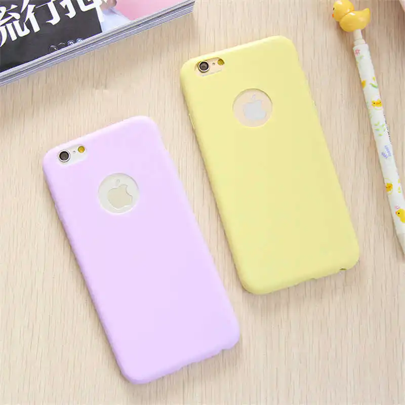 Iboily однотонный Ультратонкий чехол конфетного цвета для iPhone 5 5S 6 S 7 8 Plus 6splus 7plus X
