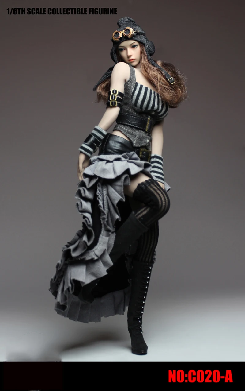

In stock 1:6 Scale Sexy Female Figure Clothes Accessory C020-A Female Steam Punk dress Set Model for 12 inches Action Figure