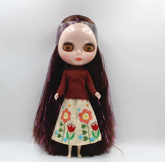 Кукольная юбка Blygirl Blyth с цветами красный свитер одежда была на три|doll clothes|blythe