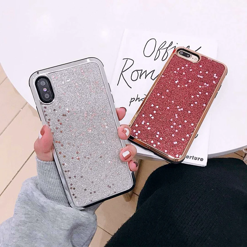 Роскошный блестящий чехол 2019 для iPhone X 7 8 PLUS 6 6S ТПУ с полным покрытием XS MAX/XS/X/XR