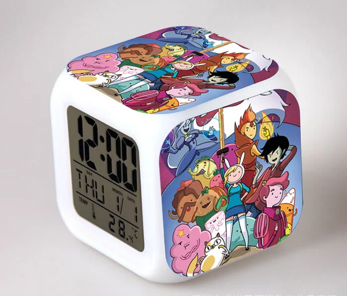 14 Горячая мультфильм reloj Цифровой де led Цвет ido 7 цветов флэш меняющие игрушки Детский будильник спальня ночные световые часы - Цвет: 14