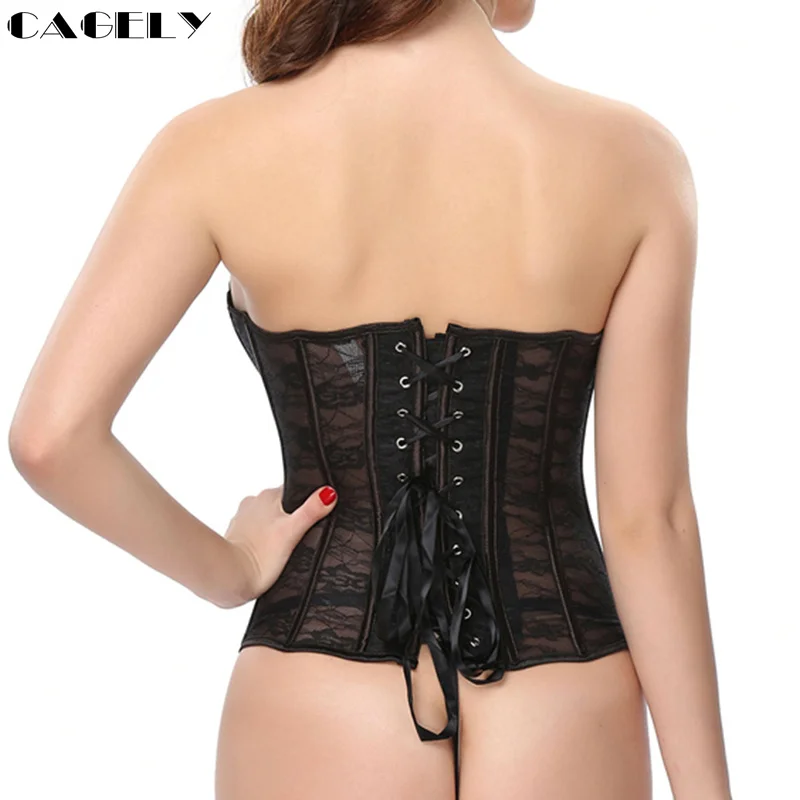 Кружевной корсет со стальными косточками топ летнее тонкое бюстье нижнее белье