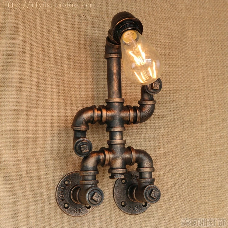 Креативная настенная лампа с роботом и водопроводной трубой настенное бра