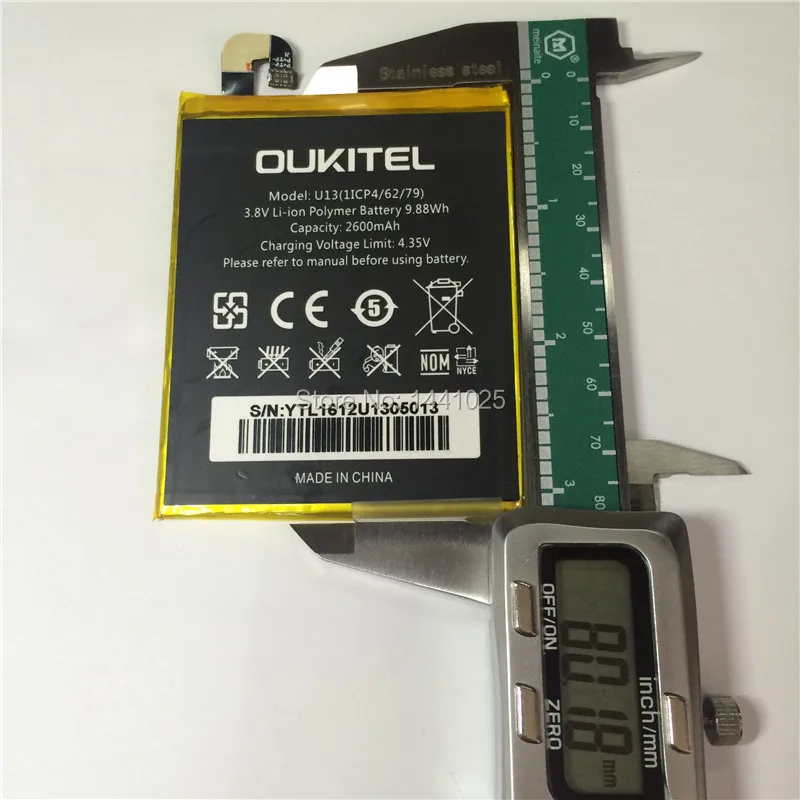 2 шт./лот для аккумулятора OUKITEL U13 2600 мАч длительное время ожидания высокое