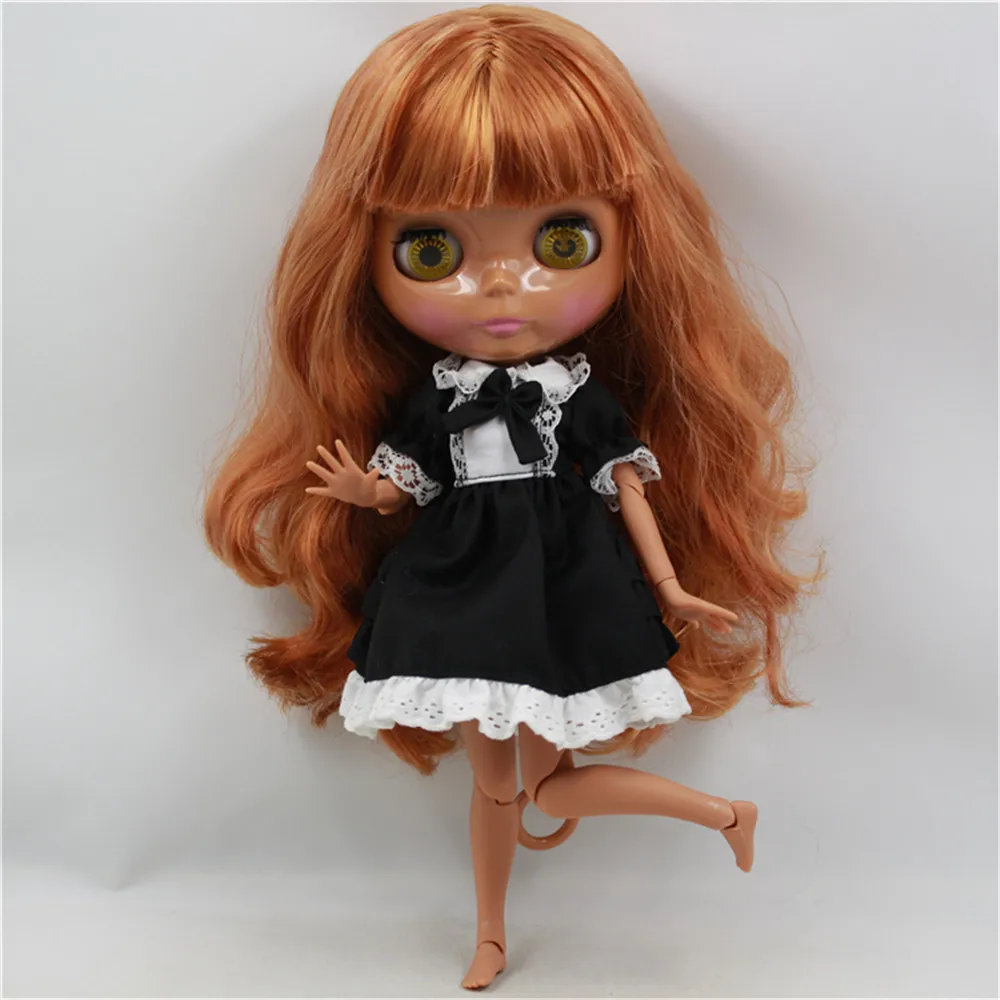 Блит фартук платье черное подходит для ледяной куклы совместное кукла|blythe dress|dress