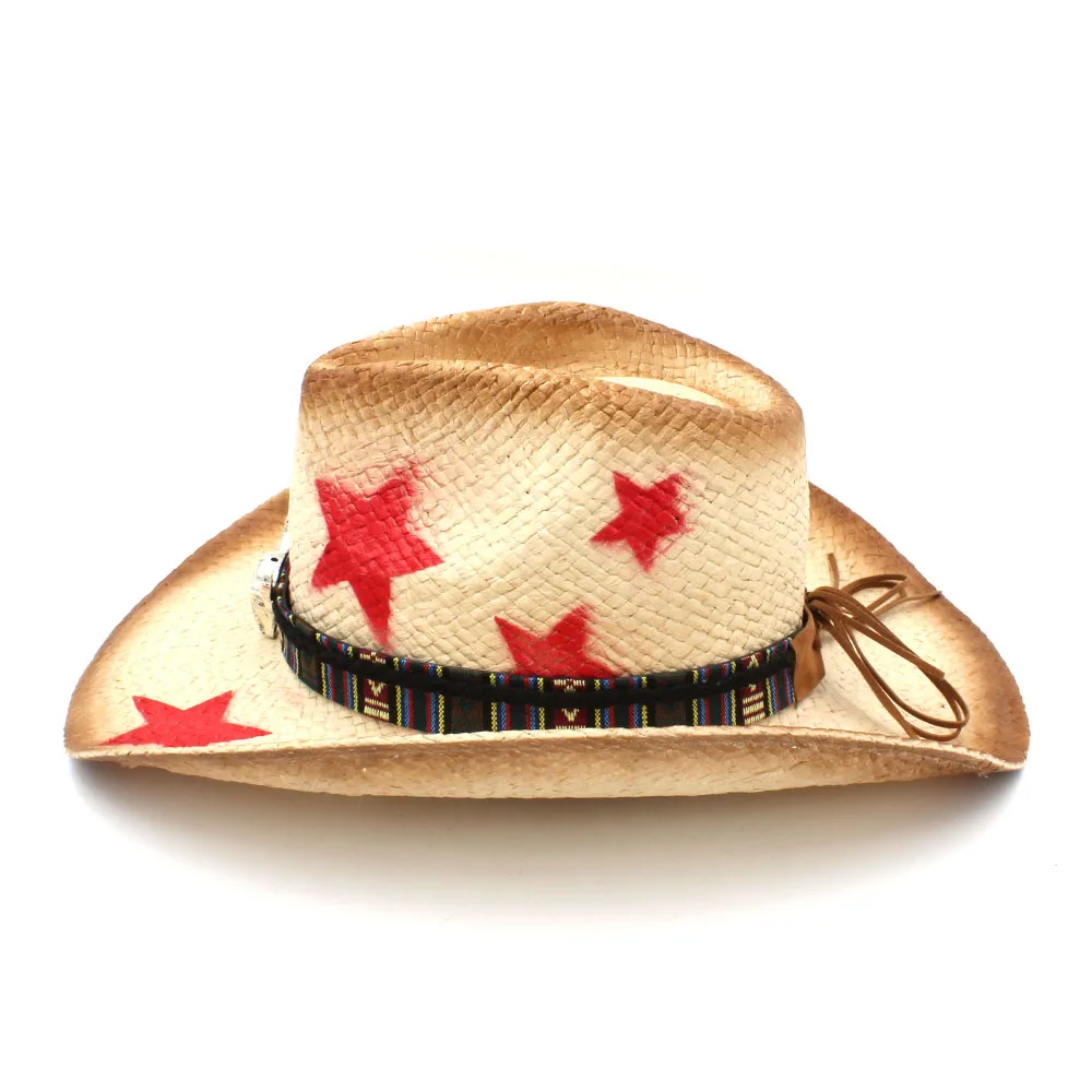 2019 соломенная шляпа от солнца для мужчин и женщин с Богемской головой быка лентой