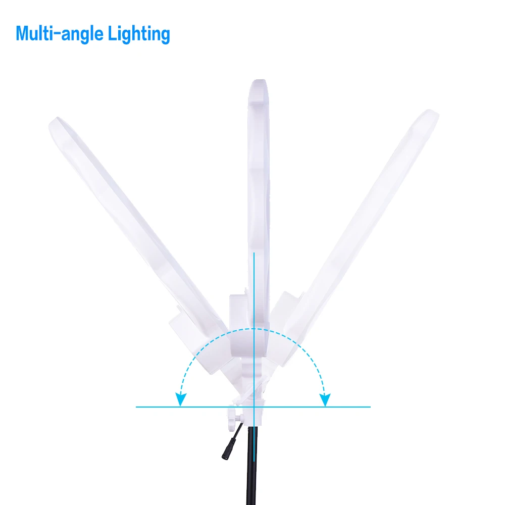 Лампа светодиодная кольцевая заполняющая для видеосъемки с зеркалом макияжа 384