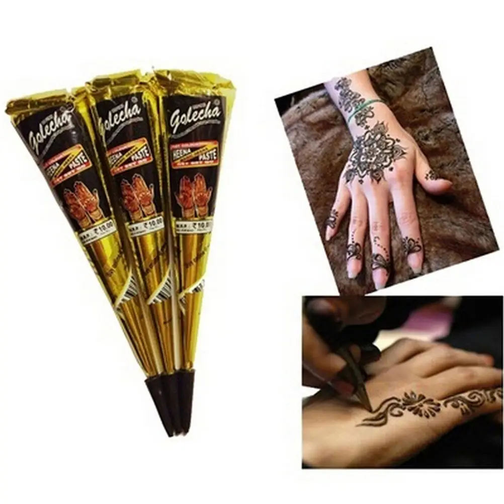 Черная хна тату паста-индийские временные фальшивые татуировки натуральный