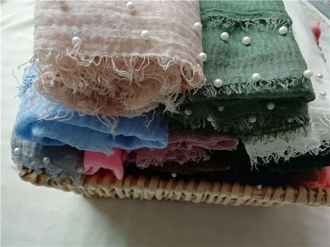 Newborn photography props cotton and linen pearl tassel wrap (size 90X170cm) | Receiving Blankets