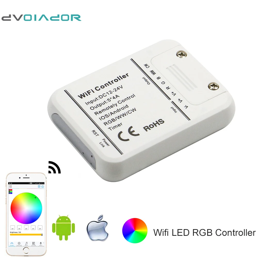 Dvolador smart wifi LED Управление Лер DC12 24V 5 Каналы RGB/RGBW/rgbww 16 миллионов Светодиодные ленты