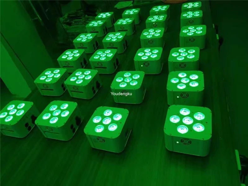 24 шт. с зарядным чехлом Аккумуляторный Dmx беспроводной Uplighting 6x18 Вт 6 в 1 UV + RGBWA wifi led