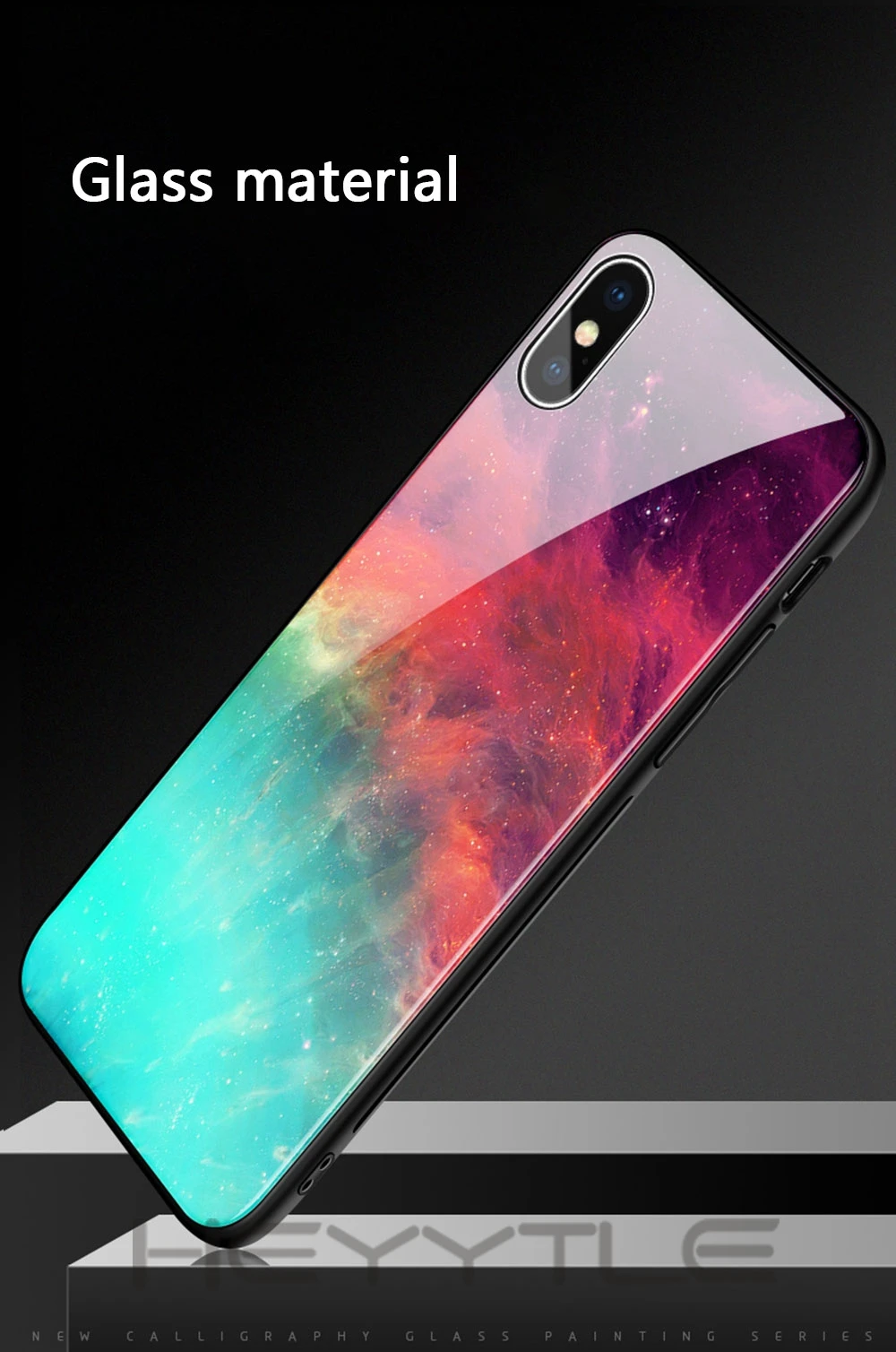 Heyytle чехол из закаленного стекла для iPhone 8, 7 Plus, 6, 6 s, Космический Чехол s, чехол с мягкими краями для iPhone XS Max, XR, X, чехол с рисунком звездного неба