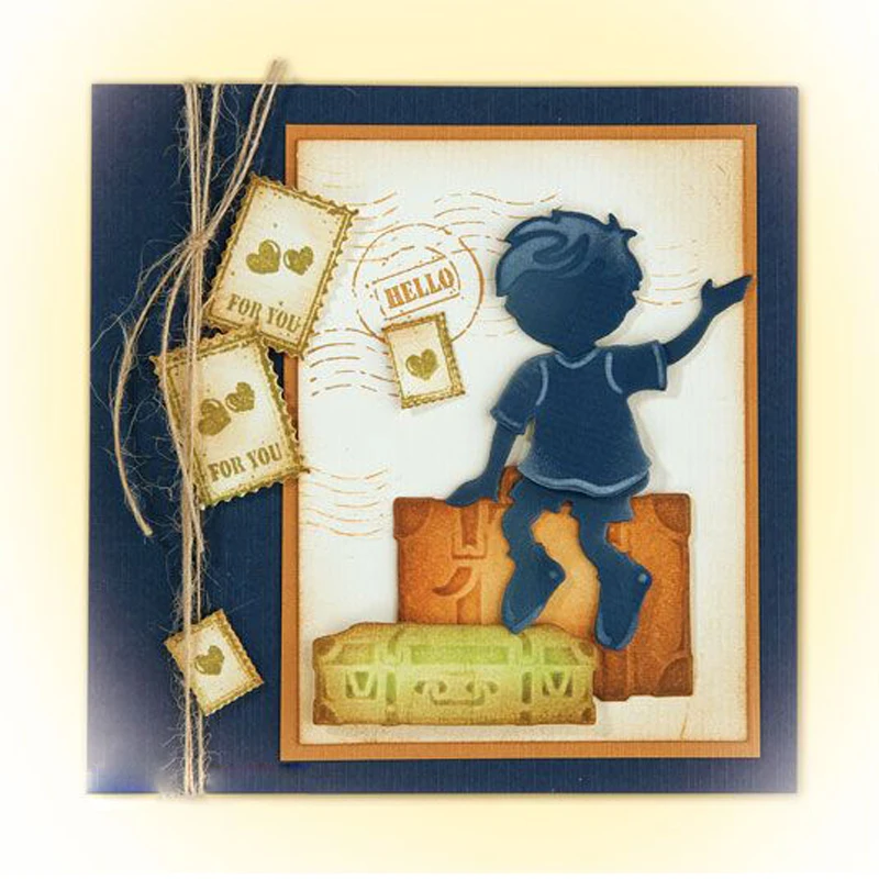 Детский металлический трафарет в форме детского альбома для скрапбукинга