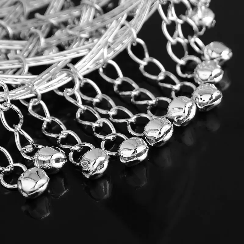 Ретро Серебряный цвет колокол кисточкой звено цепи браслет широкий манжета для