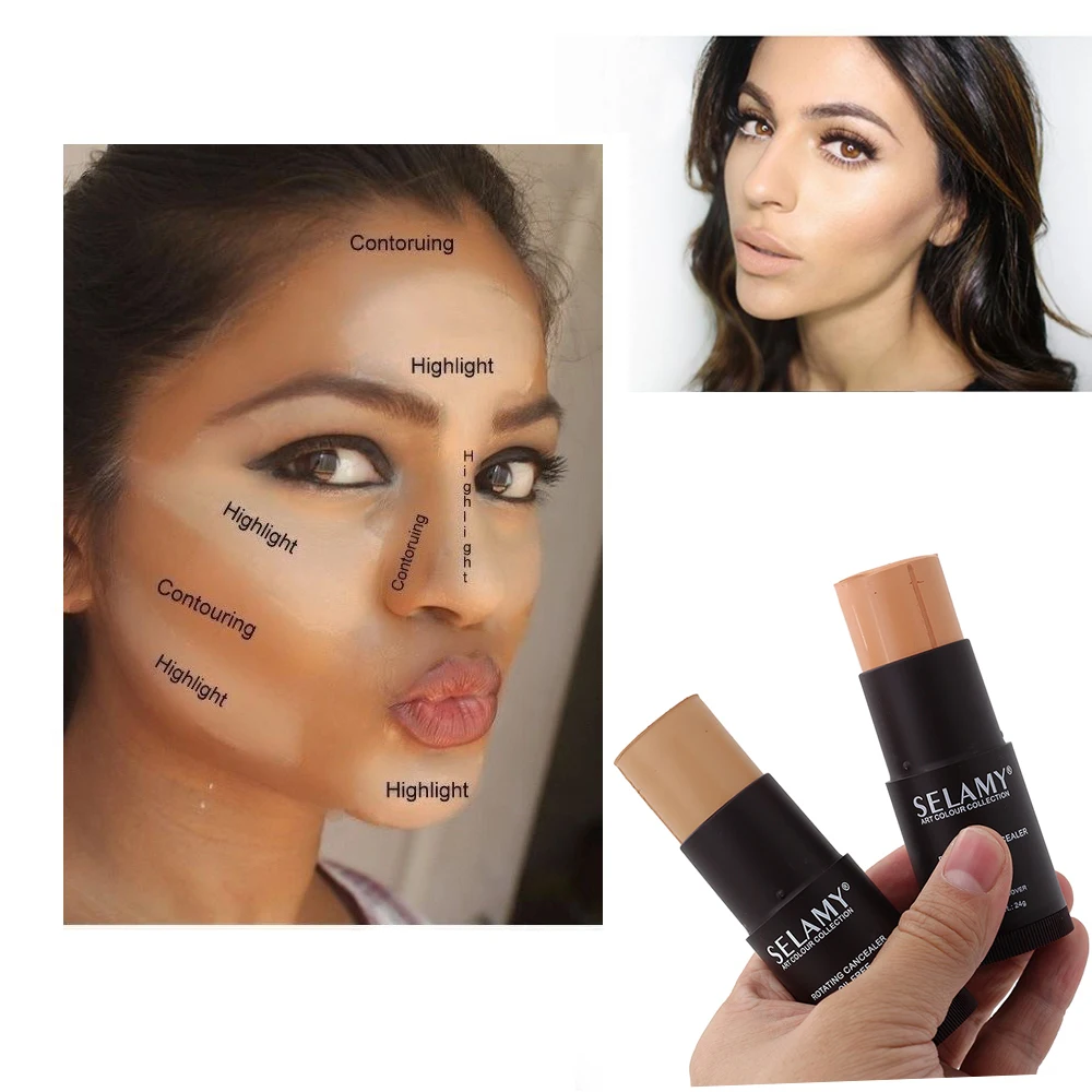 SELAMY New Brand 8 Color Rotating Concealer Oil Control Perfect Coverage 3D Face Base Contour Concealing Nude Foundation Makeup | Красота и