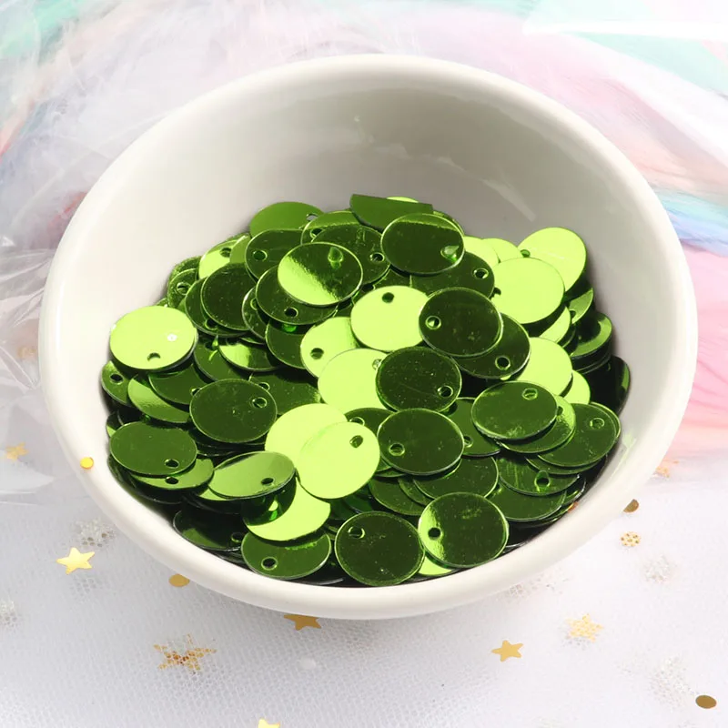 Light Green 200 шт./лот 10 мм плоские круглые DIY пайетками Швейные Craft Cekiny блесток ткань для платья аксессуары lentejuelas costura - Цвет: Light Green