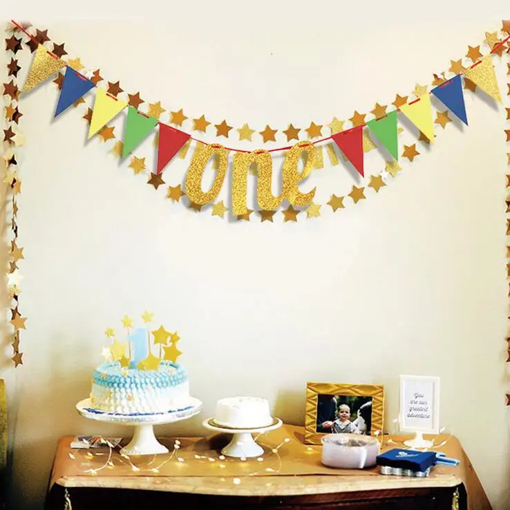 Овсянка принадлежности ребенка 1st рождения баннеры украшения Детские вечерние 100