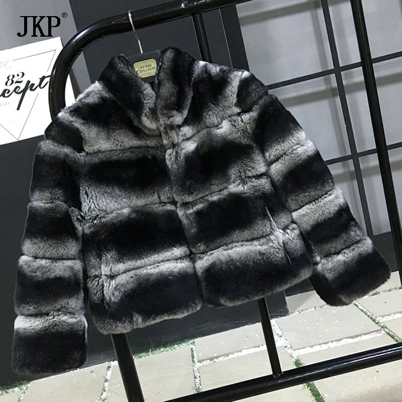 Детская шуба из натурального меха кролика Рекс зимняя утепленная для мальчиков и