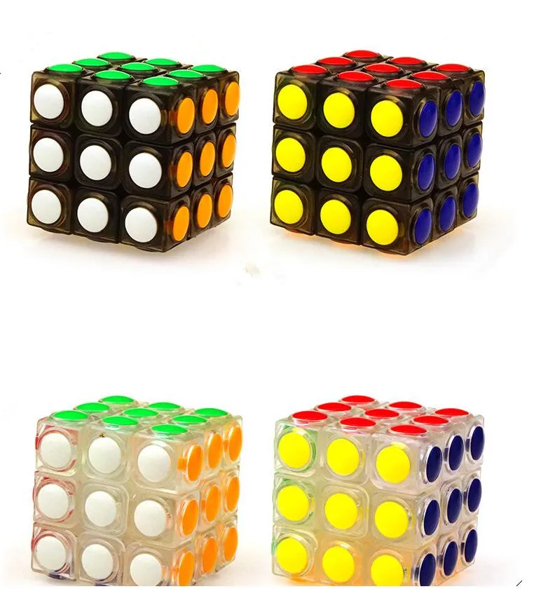 Круто! YJ прозрачный магический куб 3x3x3 скоростной кубик головоломка игра в точку