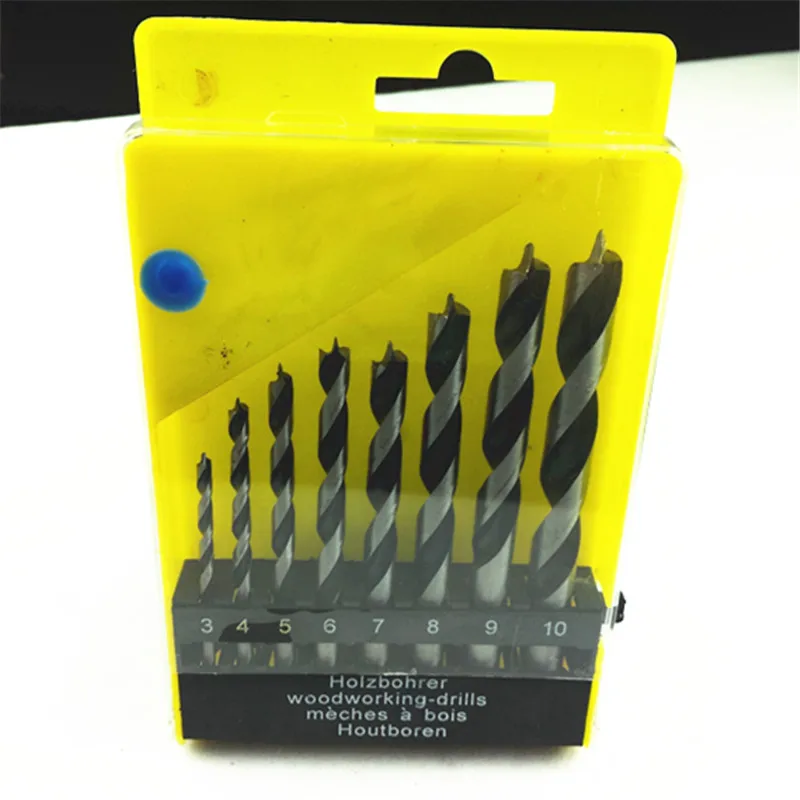 3 points woodworking twist drill bits 3/4/5/6/7/8/9/10mm for woodwork hole drilling