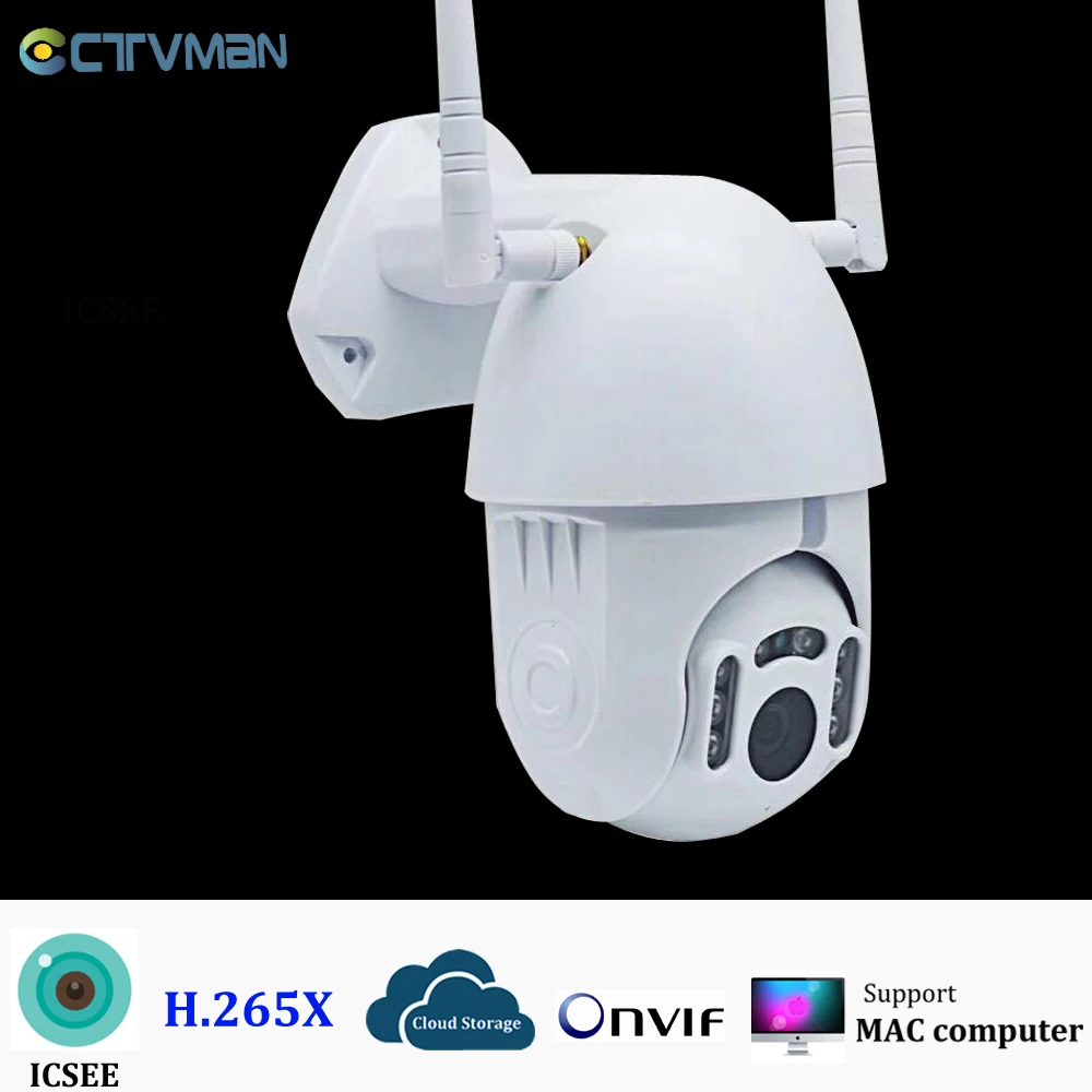 CTVMAN 1080P PTZ камера wifi скоростная купольная Беспроводная CCTV ip безопасности ONVIF H.265X