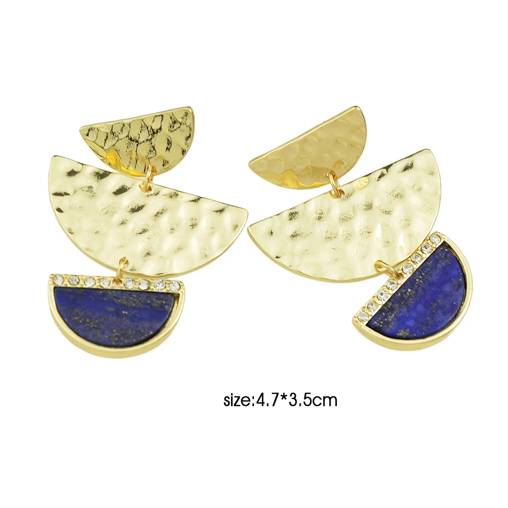 Богемный Серьги индийские украшения геометрический полукруг золото-Цвет с