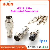 1pcs gx12 7pin 12mm high quality male female butt joint connector aviation plug wire panel connector circular socketplug