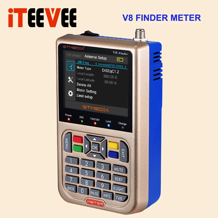 GT медиа/Freesat V8 прибор обнаружения метр DVB-S2/S2X цифровой спутниковый искатель высокой четкости спутниковый измеритель Satfinder 1080 P